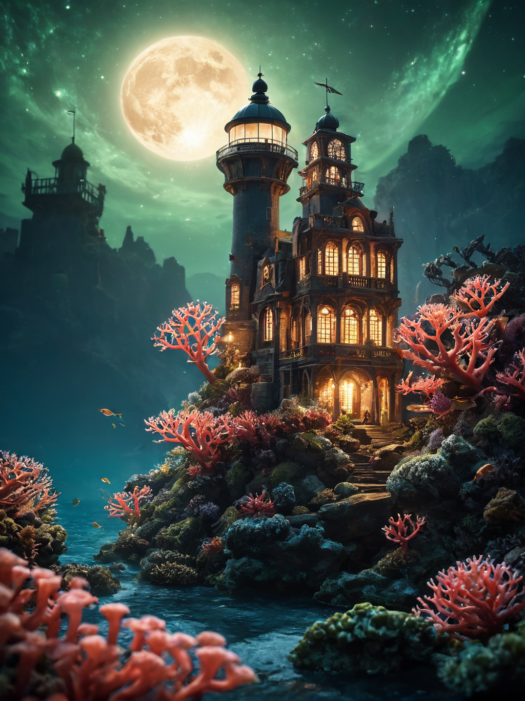 00922-3212369162-cinematic film still a picture of a Glowing Night City,A coral city at night, with all the structures glowing in shades of blue,.png